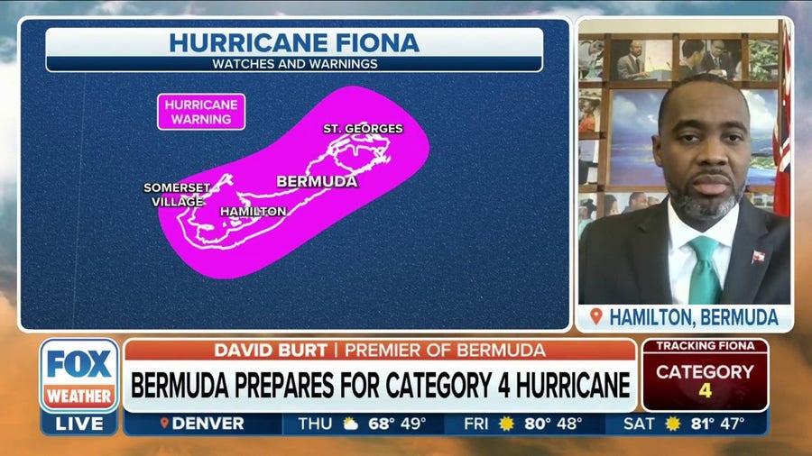 Bermuda 'well prepared' for Hurricane Fiona, premier says