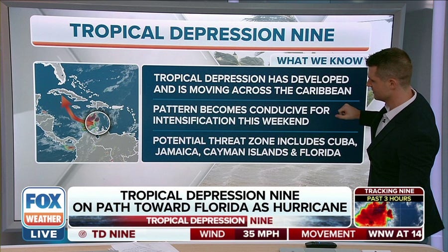 Tropical Depression Nine expected to intensify in near future