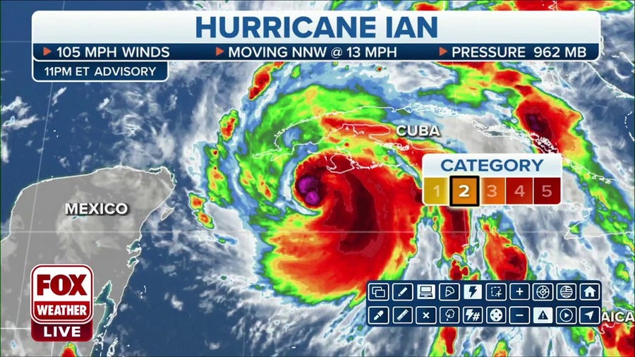 Hurricane Ian intensifies with 105 mph winds