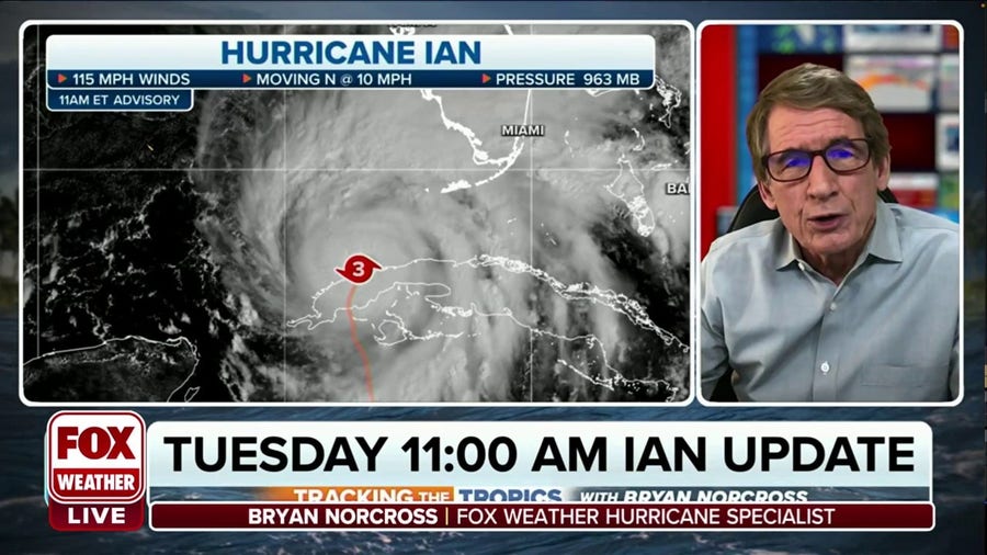 Hurricane Ian slightly weakens, still a major Category 3 storm