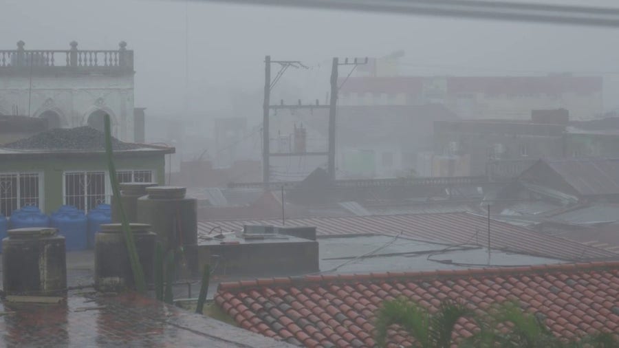 Hurricane Ian hits Pinar Del Rio, Cuba causing roofs to blow off some buildings