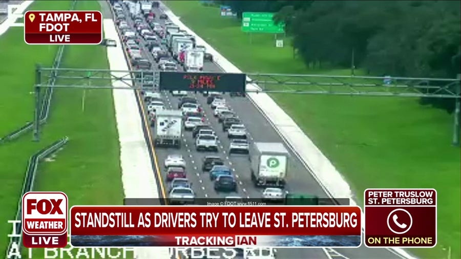 'Going very slowly but it's orderly': Man stuck in traffic trying to evacuate St. Petersburg