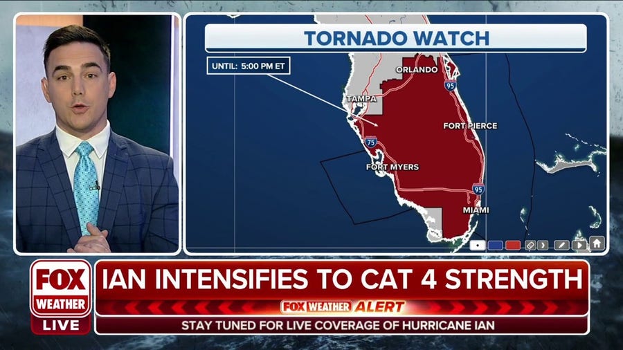 Tornado Watch issued for parts of Florida as Ian strengthens into Category 4 hurricane