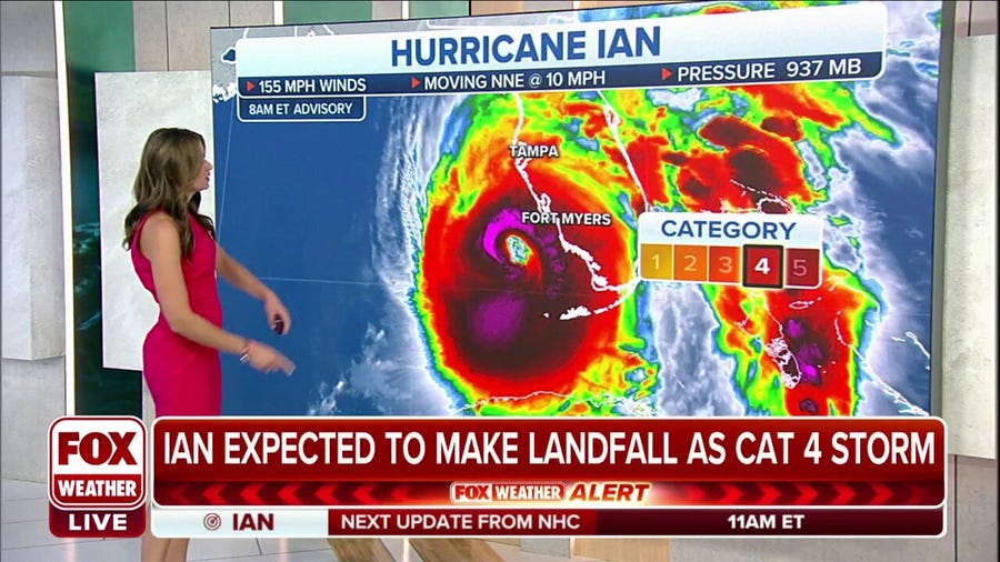 Hurricane Ian barreling towards Florida as it nears Category 5 strength