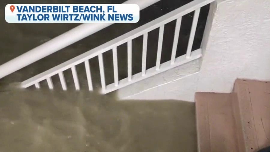 Hurricane Ian storm surge reaches first floor of Florida hotel