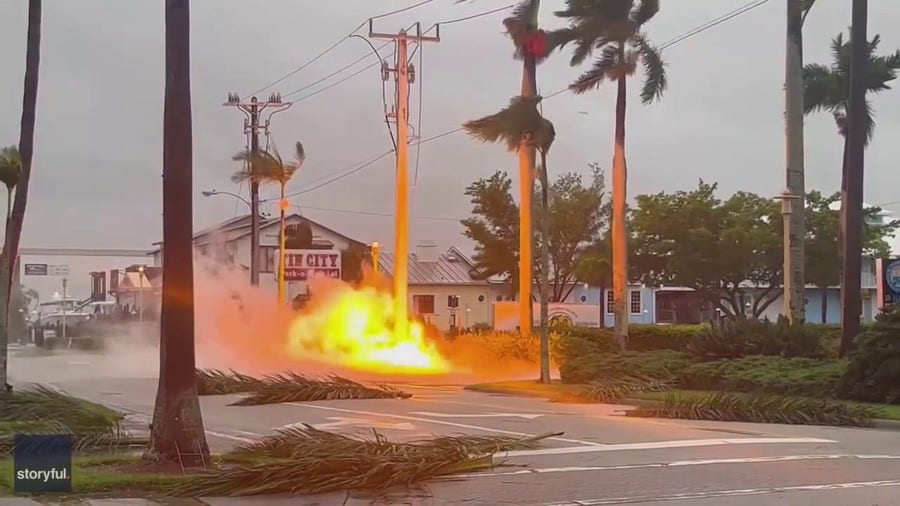 Downed power line sparks fire in Naples