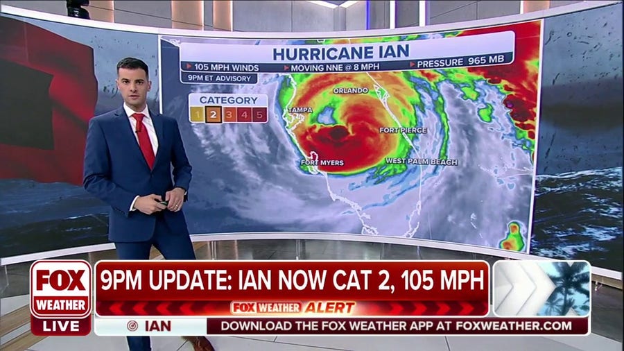 Hurricane Ian downgraded to Category 2 storm