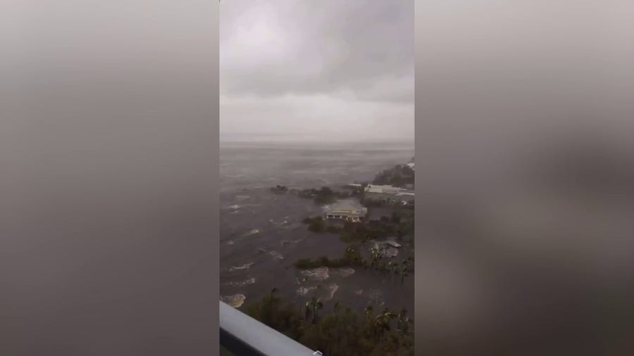 Devastating flooding in Fort Myers, Florida from Hurricane Ian