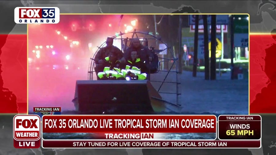 Airboat being used for water rescues as Orlando floods due to Ian