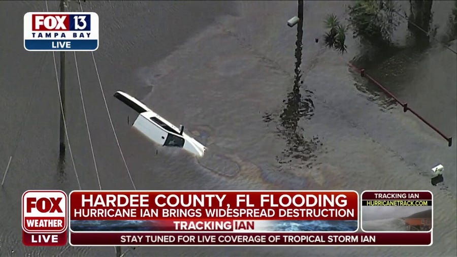 Aerial footage shows significant flooding in Hardee County, FL