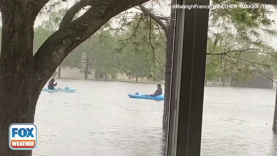 Kayaking in streets of Orlando amid Hurricane Ian