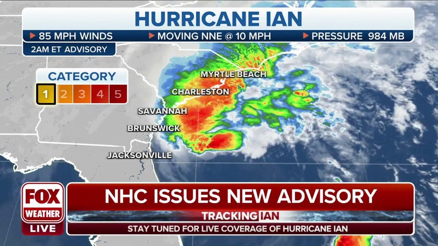 Ian stays Category 1 hurricane, closes in on South Carolina