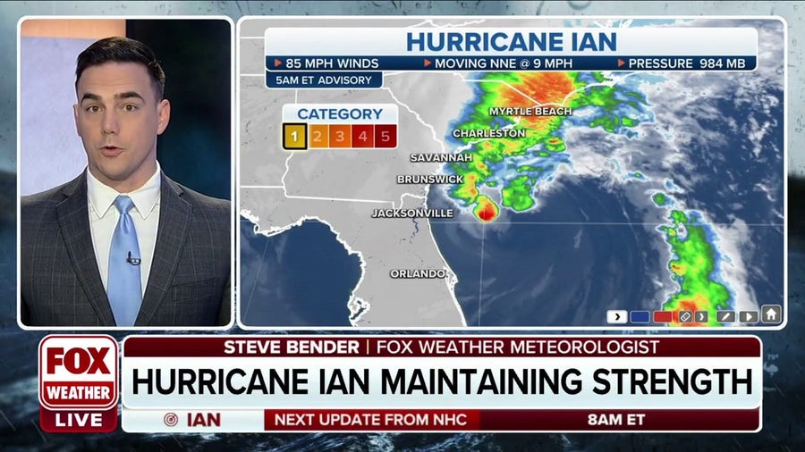 Hurricane Ian maintaining strength as it nears landfall in South Carolina