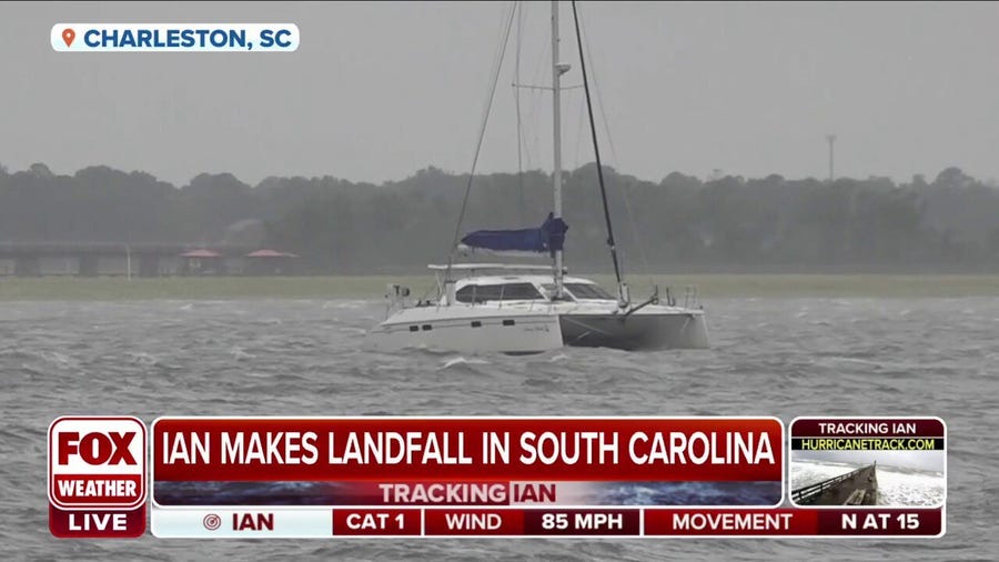 Wind whipping trees, seas in Charleston as Hurricane Ian makes another landfall