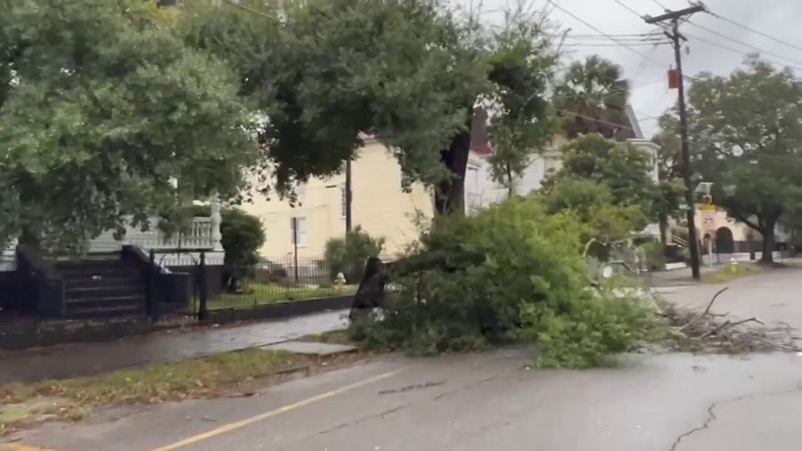 Wind damage from Hurricane Ian in Charleston, South Carolina