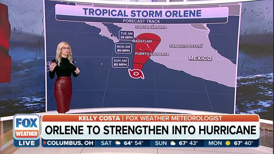 Tropical Storm Orlene inches toward Mexico