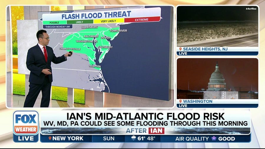 Remnants of Hurricane Ian pose flood risk in the mid-Atlantic