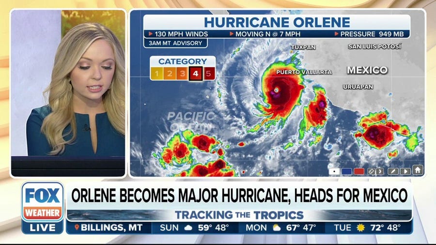 Orlene heads for southwestern Mexico after becoming major hurricane in eastern Pacific