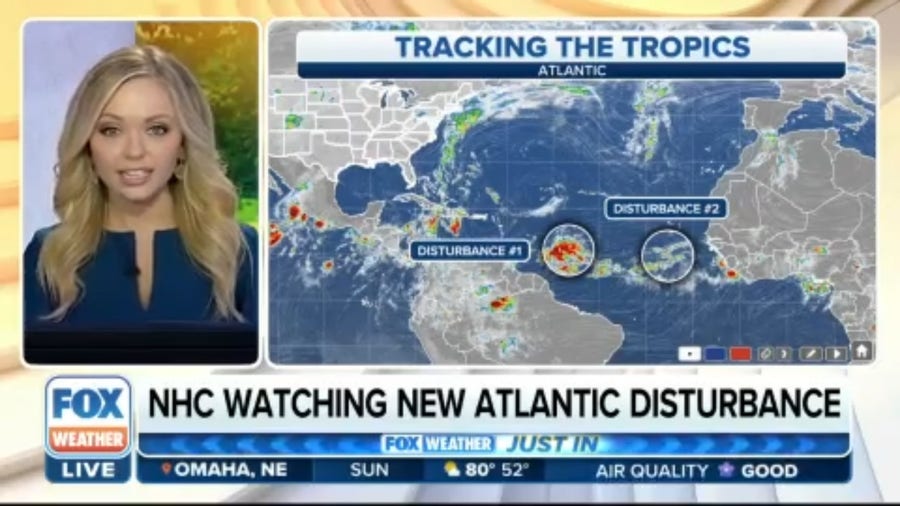 FOX Forecast Center monitors 2 Atlantic tropical disturbances for possible development in the week ahead