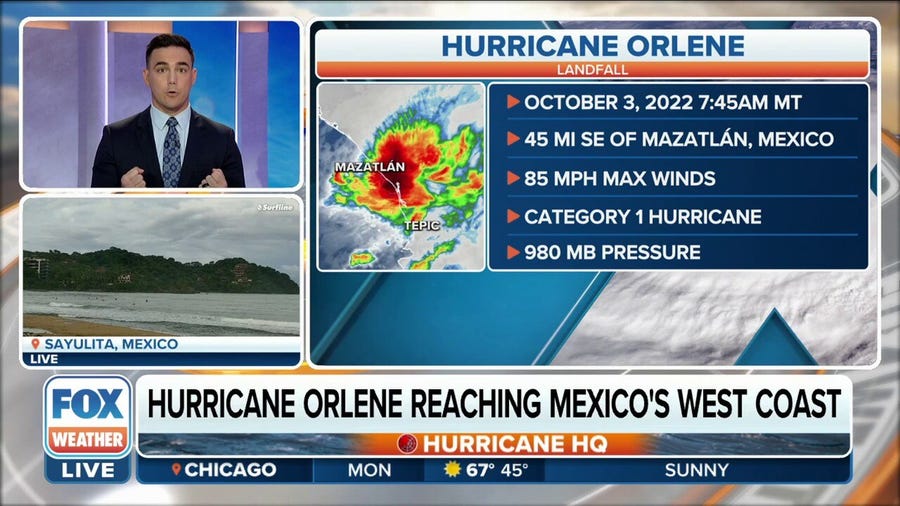Orlene makes landfall in Mexico as Category 1 hurricane