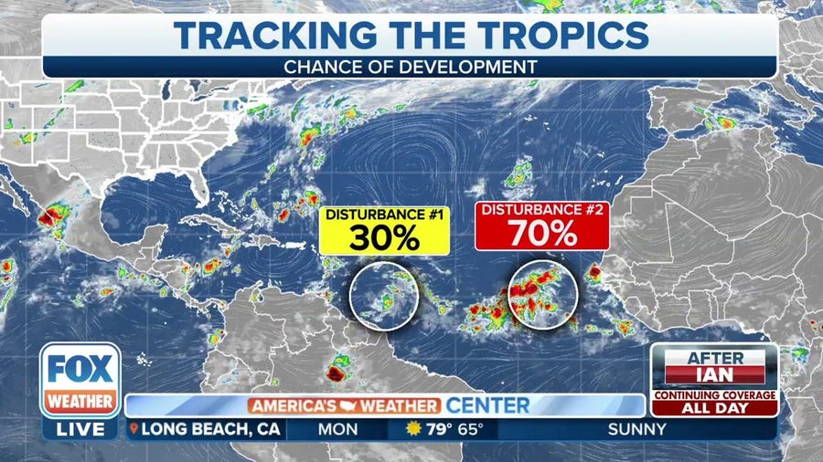 Watching two tropical disturbances in the Atlantic