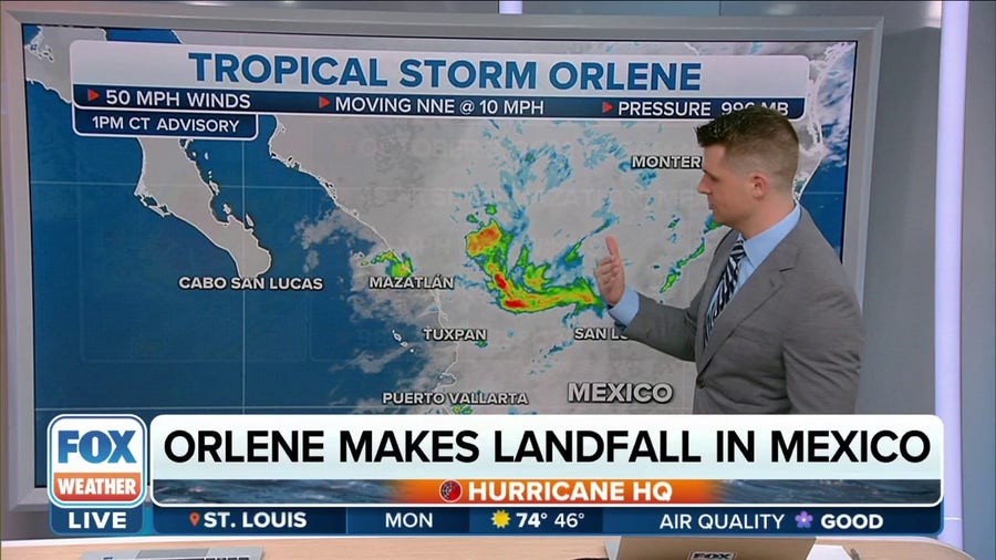 Orlene now a tropical storm following landfall in Mexico