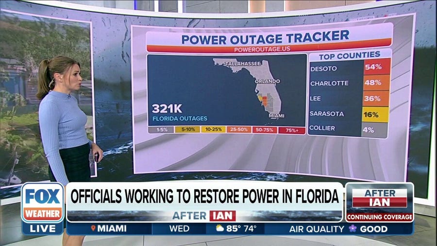 Officials continue working as over 300,000 without power in Florida