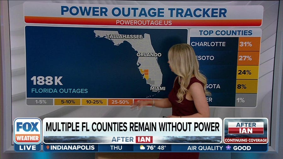 Florida crews working to restore power, more than 100,000 remain without power