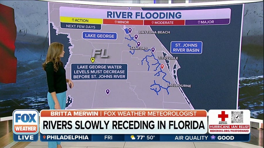 Rivers slowly starting to recede in Florida following Hurricane Ian