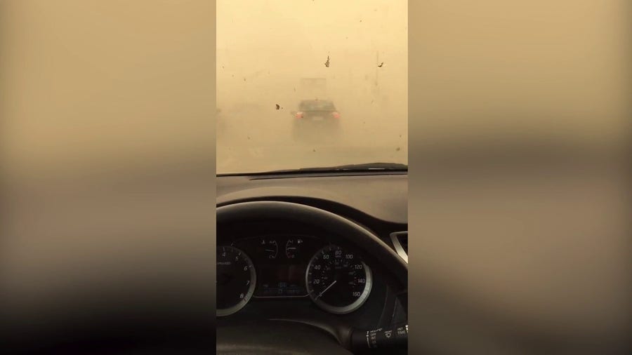 California driver gets caught in dust storm near Mexico border