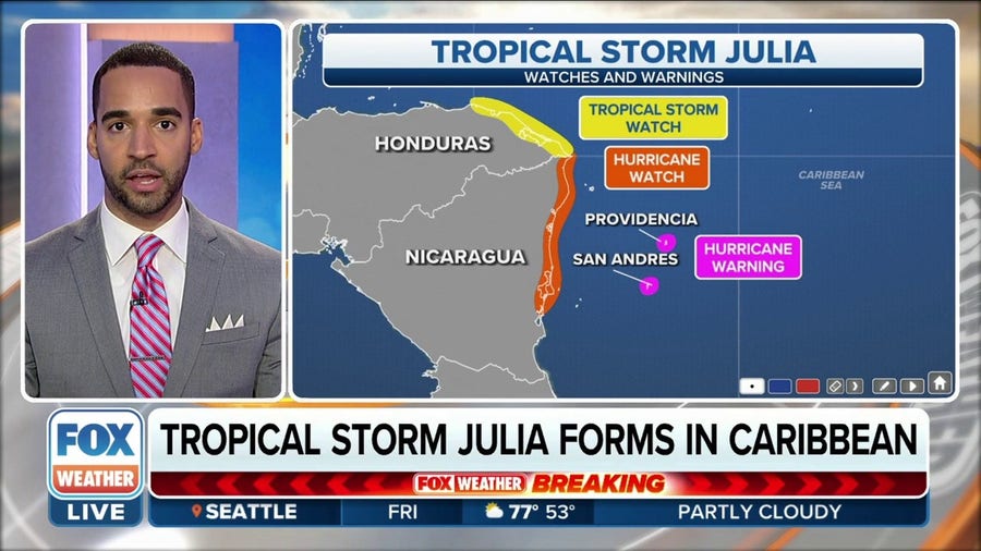 Hurricane Watches, Warnings issued as Tropical Storm Julia forms