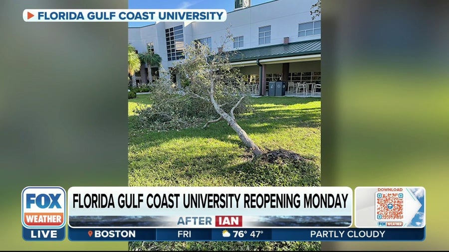 Florida Gulf Coast University community impacted by Ian, will reopen Monday
