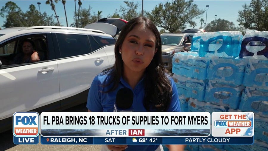 Florida Police Benevolent Association carries trucks of supplies to Fort Myers