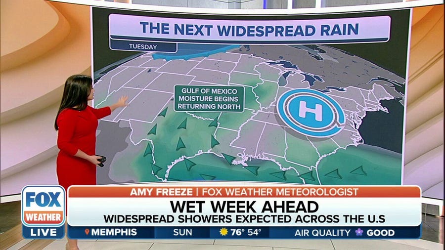 Cold front to bring widespread rain across the U.S. this week