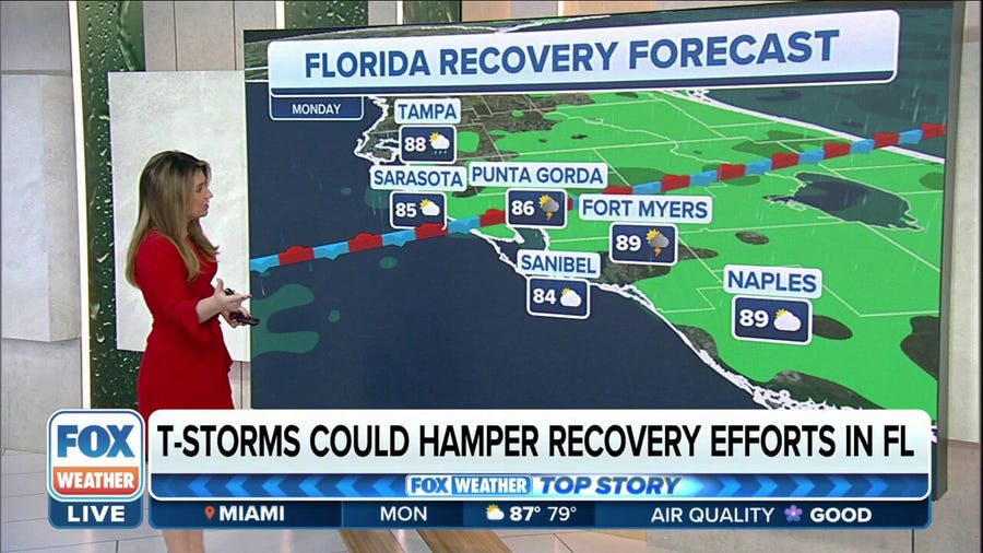 Thunderstorms could hamper recovery efforts in Florida