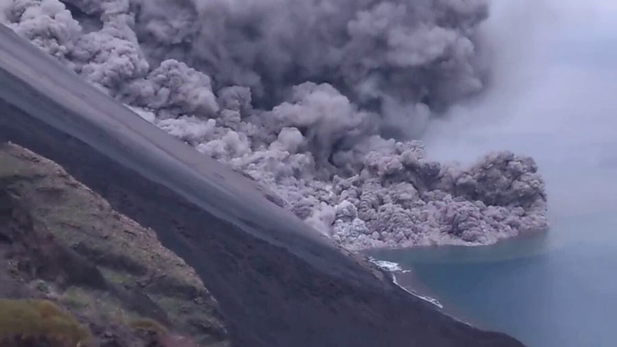 Video shows smoke, lava reaching Tyrrhenian Sea during volcanic eruption on Italian island of Stromboli