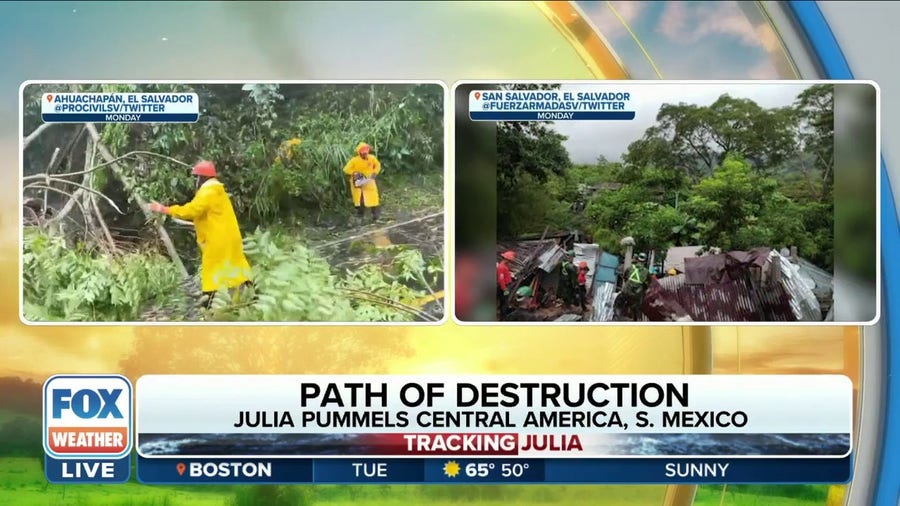 Path of destruction: Julia pummels Central America, southern Mexico