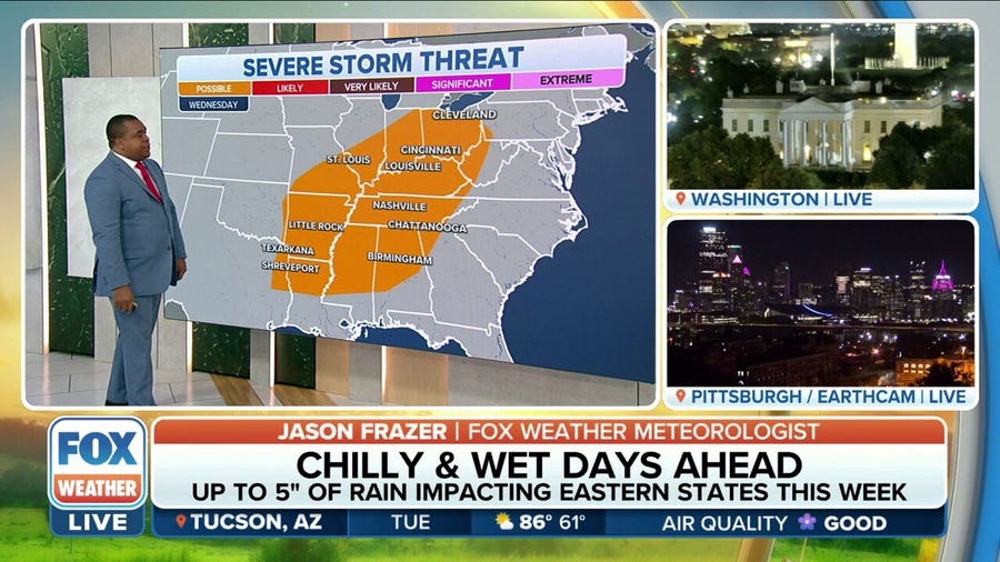 Severe storm threat will increase flash flood risk as it moves to East Coast