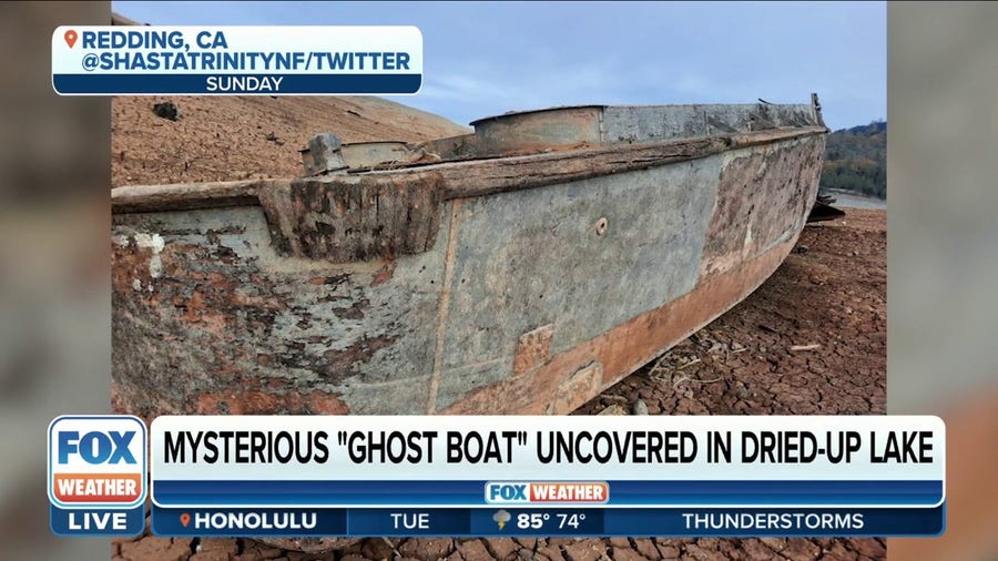 Mysterious 'Ghost Boat' uncovered by receding waters of California lake