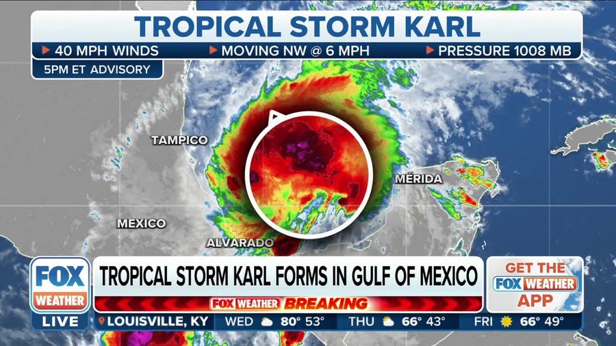 Tropical Storm Karl forms in Gulf of Mexico