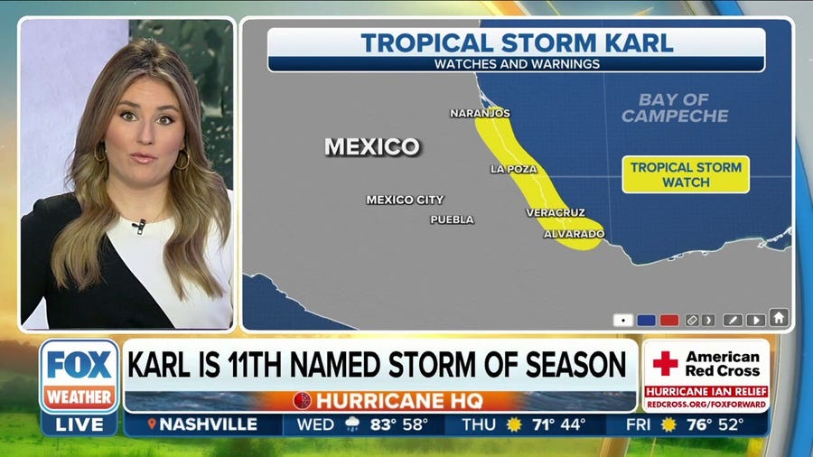 Tropical Storm Watch issued for coast of Mexico as Karl forms