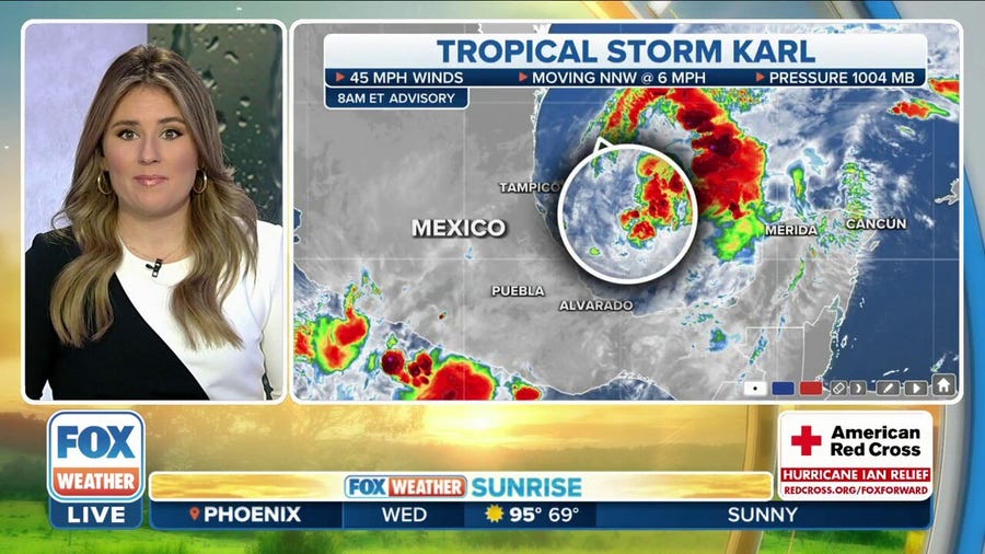 Tropical Storm Karl begins to strengthen in Gulf of Mexico