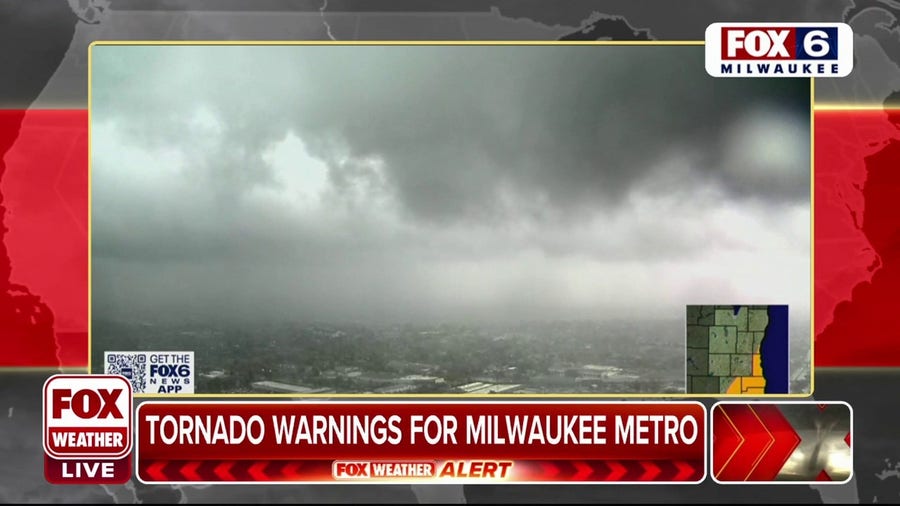 Tornado-warned storm brings low clouds into Milwaukee