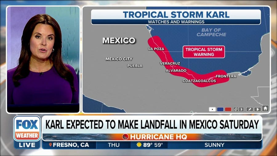 Tropical Storm Warning issued for Bay of Campeche as Karl continues slow trek in Gulf