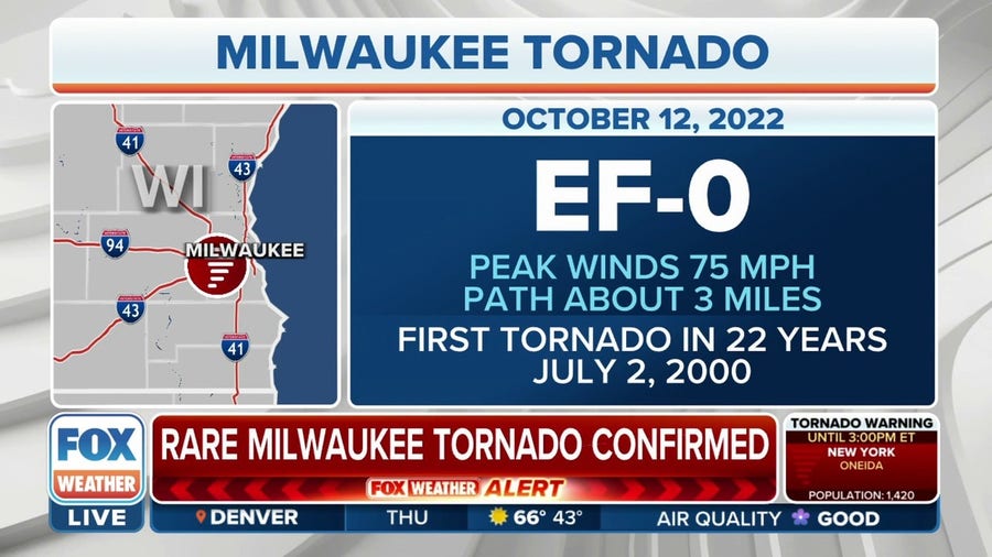 First tornado in 22 years touched down in Milwaukee on Wednesday