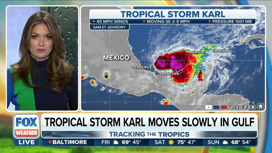 Tropical Storm Karl continues to slowly churn in Gulf of Mexico