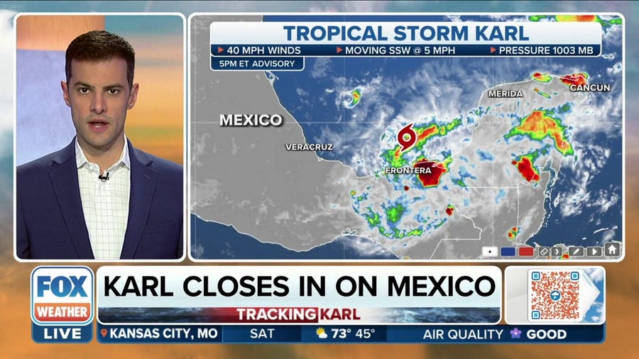 Tropical Storm Karl closes in on southern Mexico