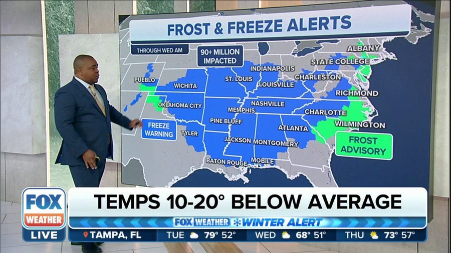 Coldest air of the season blasting the eastern half of the U.S.