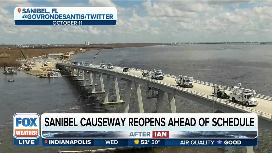 Sanibel Causeway reopens to residents ahead of schedule
