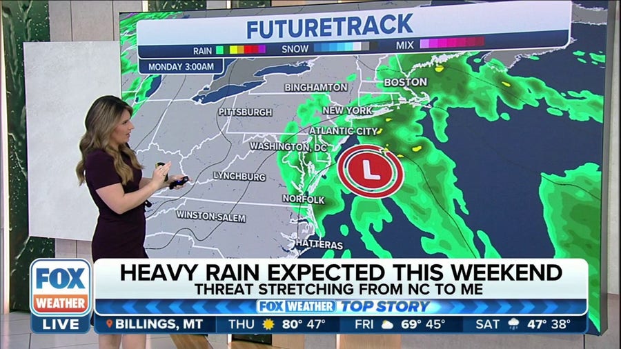 Coastal storm to bring soaking rain to East Coast